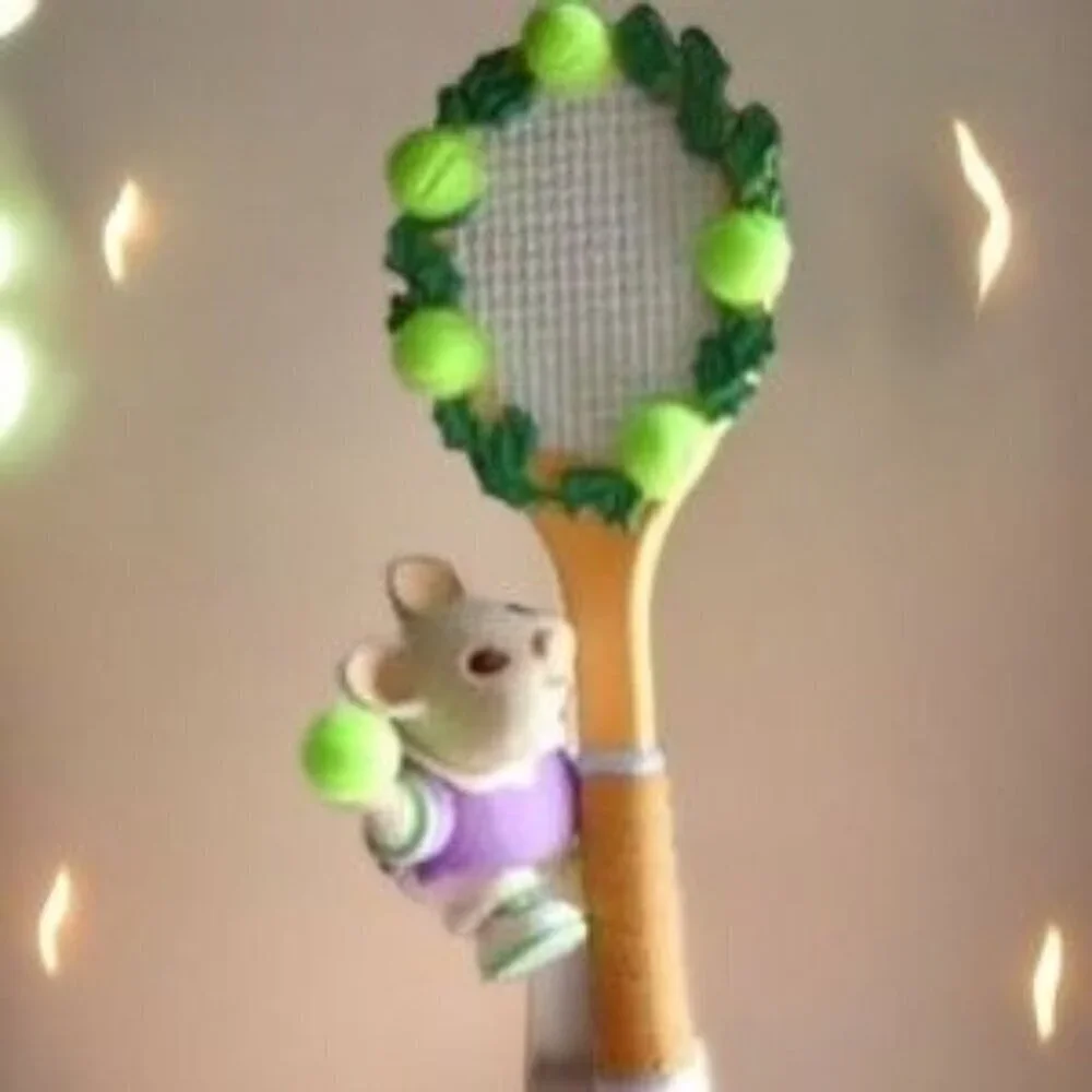 Vintage Retired Hallmark Ornament 1995 Tennis Anyone Mouse Tennis Racket NEW